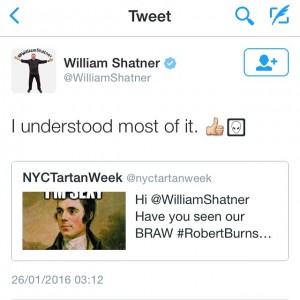 William Shatner Robert Burns Scot Street Style